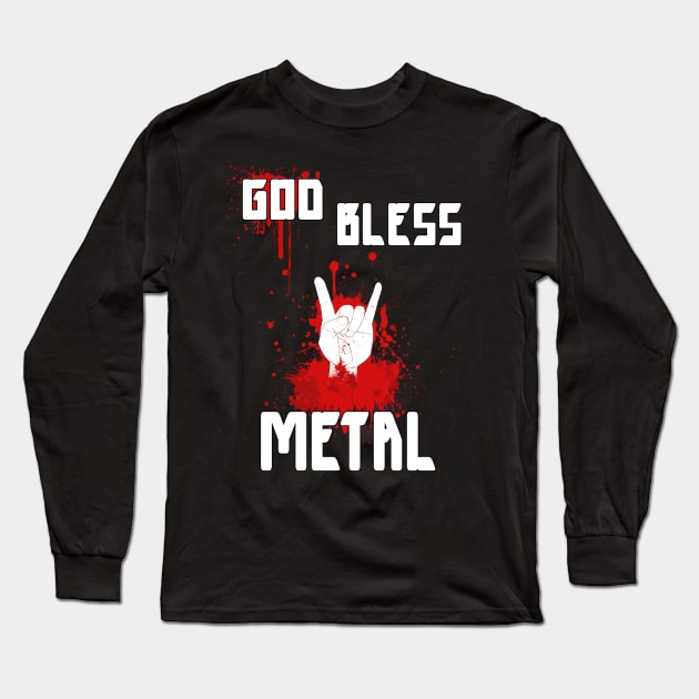 GOD BLESS METAL Long Sleeve T-Shirt by Moskisoap16